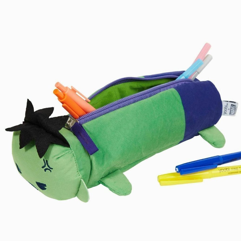 YOOBI + MARVEL Kids Incredible Hulk Fabric School Zipper Pencil Case Pouch - Picture 2 of 5
